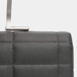 Pre Owned Chanel Grey Chocolate Bar Nylon Convertible Clutch