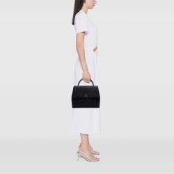 Pre Owned Chanel Black CC Denim Kelly Top Handle Bag
