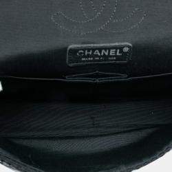 Pre Owned Chanel Black Paris-Shanghai Medium Tweed Strass Embellished Pudong Double Flap
