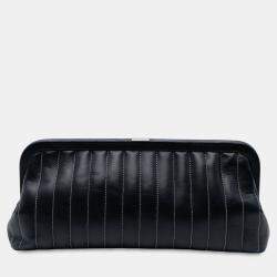 Pre Owned Chanel Black Quilted Lambskin Mademoiselle Ligne Clutch