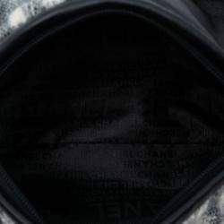 Pre Owned Chanel Black Tweed Camellia Chain Flap Shoulder Bag