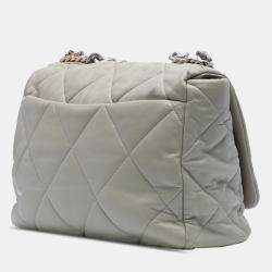 Pre Owned Chanel Grey Maxi Lambskin 19 Flap