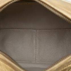 Pre Owned Chanel Gold Chevron Metallic Lambskin Tassel Chain Camera Bag