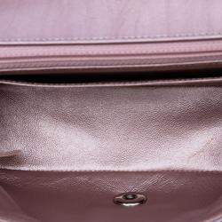 Pre Owned Chanel Pink Mini Rectangular Classic Iridescent Calfskin Single Flap