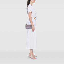 Pre Owned Chanel Pink Mini Rectangular Classic Iridescent Calfskin Single Flap