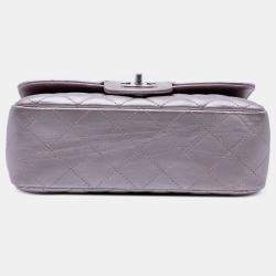 Pre Owned Chanel Pink Mini Rectangular Classic Iridescent Calfskin Single Flap