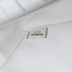 Pre Owned Chanel White Mini Rectangular Classic Printed Calfskin Single Flap