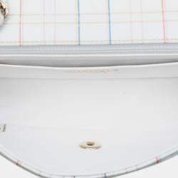 Pre Owned Chanel White Mini Rectangular Classic Printed Calfskin Single Flap