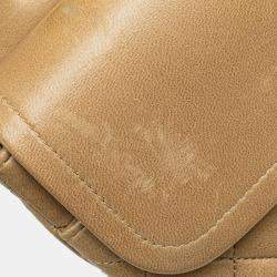Pre Owned Chanel Beige Medium Classic Lambskin Double Flap