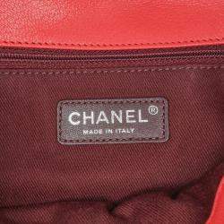 Pre Owned Chanel Red Small Quilted Goatskin Double Carry Waist Chain Flap