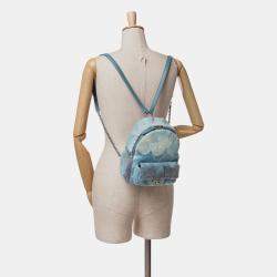 Pre Owned Chanel Blue Mini Sequins and Lambskin Waterfall Backpack