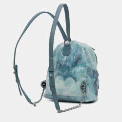 Pre Owned Chanel Blue Mini Sequins and Lambskin Waterfall Backpack