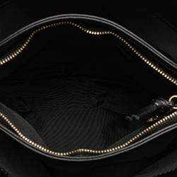 Pre Owned Chanel Black CC Lambskin Tortoise Handle Tote