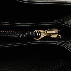 Pre Owned Chanel Black CC Lambskin Tortoise Handle Tote