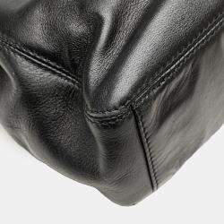Pre Owned Chanel Black CC Lambskin Tortoise Handle Tote