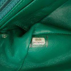 Pre Owned Chanel Blue Mini Rectangular Classic Lambskin Single Flap