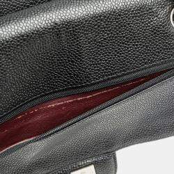 Pre Owned Chanel Black Medium Classic Caviar Double Flap