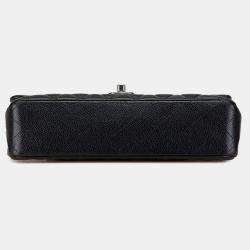 Pre Owned Chanel Black Medium Classic Caviar Double Flap