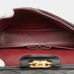 Pre Owned Chanel Black Small Classic Lambskin Double Flap