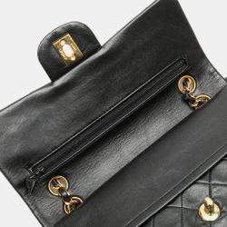 Pre Owned Chanel Black Small Classic Lambskin Double Flap