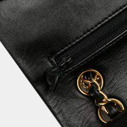 Pre Owned Chanel Black Small Classic Lambskin Double Flap