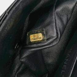Pre Owned Chanel Black Mini Square Classic Patent Single Flap