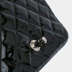 Pre Owned Chanel Black Mini Square Classic Patent Single Flap