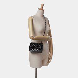 Pre Owned Chanel Black Mini Square Classic Patent Single Flap