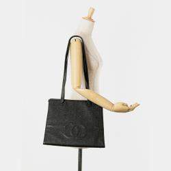 Pre Owned Chanel Black CC Caviar Leather Tote