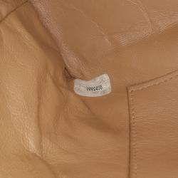 Pre Owned Chanel Beige Quilted Lambskin Sun Charm Chain Crossbody
