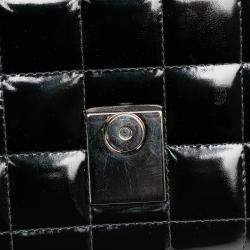Pre Owned Chanel Black CC Chocolate Bar Patent Clutch on Chain