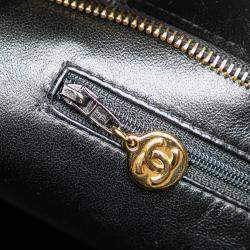 Pre Owned Chanel Black Velvet Medallion Tote