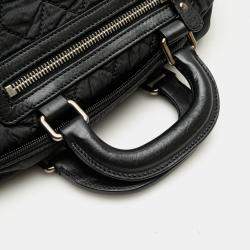 Pre Owned Chanel Black Paris New York Quilted Nylon Duffle Handbag