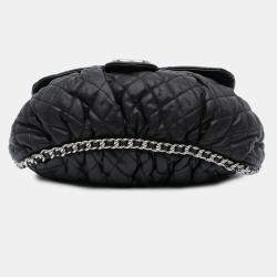 Pre Owned Chanel Black Large Lambskin Chain Around Flap