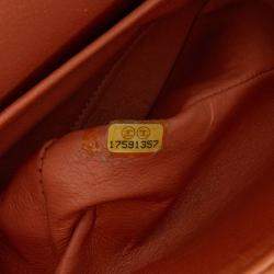 Pre Owned Chanel Orange Medium Classic Caviar Double Flap