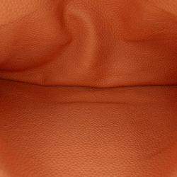 Pre Owned Chanel Orange Medium Classic Caviar Double Flap