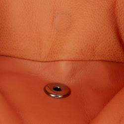 Pre Owned Chanel Orange Medium Classic Caviar Double Flap