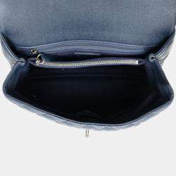 Pre Owned Chanel Navy Blue Large Caviar Coco Top Handle Bag