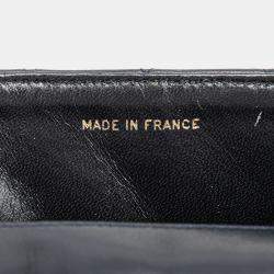 Pre Owned Chanel Navy Blue CC Quilted Lambskin Round Flap