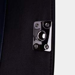 Pre Owned Chanel Black Navy Blue Bicolor Lambskin Boy Clutch