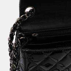 Pre Owned Chanel Black Mini Square Classic Patent Single Flap