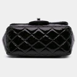 Pre Owned Chanel Black Mini Square Classic Patent Single Flap