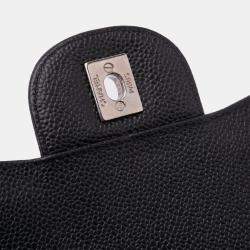 Pre Owned Chanel Black Jumbo Classic Caviar Double Flap