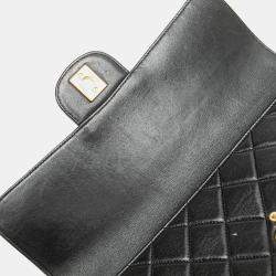 Pre Owned Chanel Black Quilted Lambskin Double Sided Flap