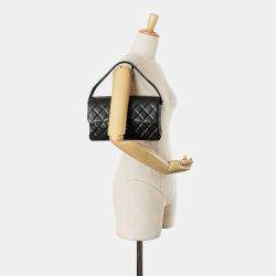 Pre Owned Chanel Black Quilted Lambskin Double Sided Flap