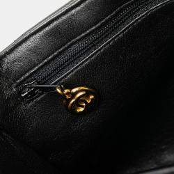Pre Owned Chanel Black Quilted Lambskin Double Sided Flap