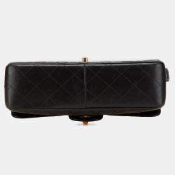 Pre Owned Chanel Black Quilted Lambskin Double Sided Flap