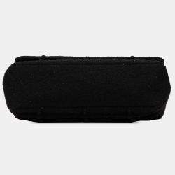 Pre Owned Chanel Black Jumbo Reissue 2.55 Choco Bar Wool Felt Identification Flap