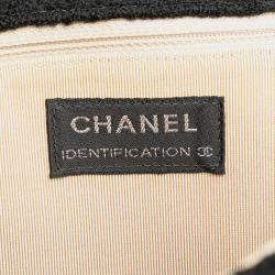 Pre Owned Chanel Black Jumbo Reissue 2.55 Choco Bar Wool Felt Identification Flap