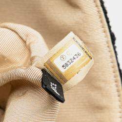 Pre Owned Chanel Black Jumbo Reissue 2.55 Choco Bar Wool Felt Identification Flap